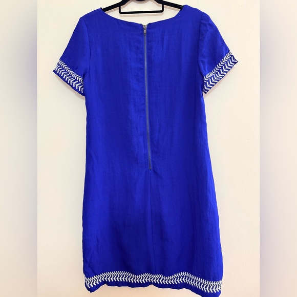 Gibson Latimer Blue Dress with White Detail - Picture 4 of 5